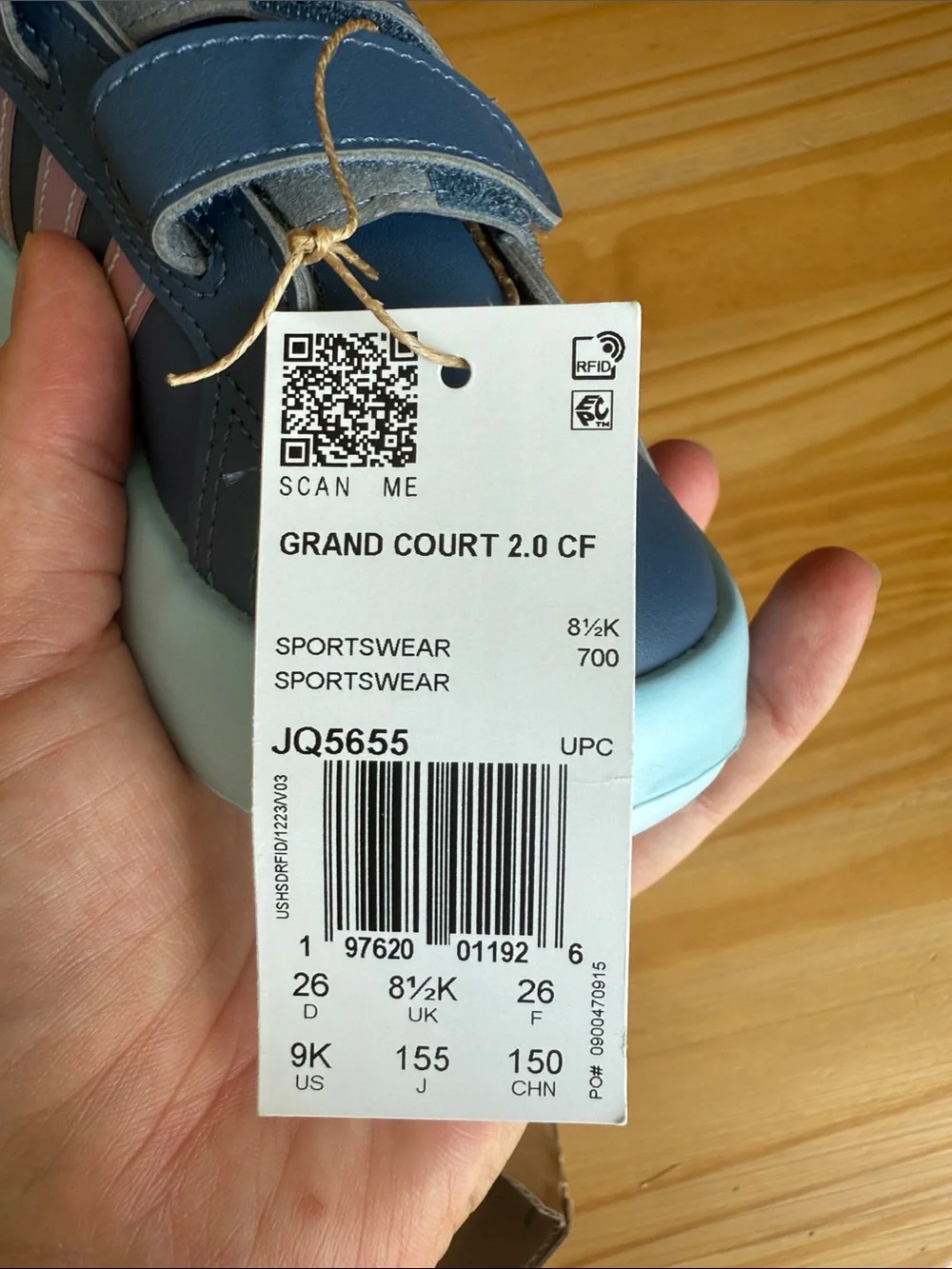 Adidas Grand Court 2.0 Toddler Bubble Comfy Blue Sneakers NEW IN BOX!